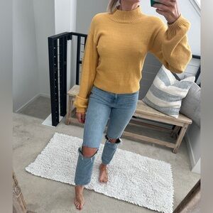 Wild Fable Yellow High Neck Long Sleeve Sweater | Size M